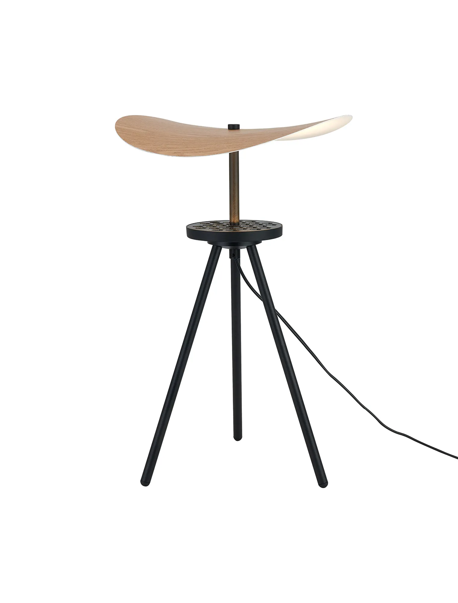 M9675  Abisal 45cm Dimmable Table Lamp, 10W LED, 2700-5700K CCT Remote Control, 950lm, Natural Wood